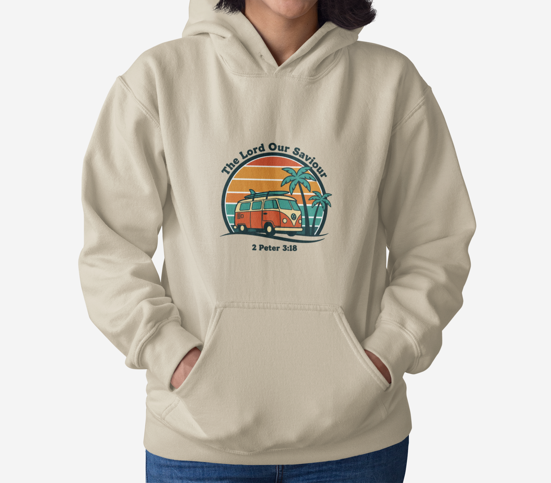 The Lord our Saviour, Sunset Roadtrip Hoodie | 70s Sunset, Retro Surf Graphic