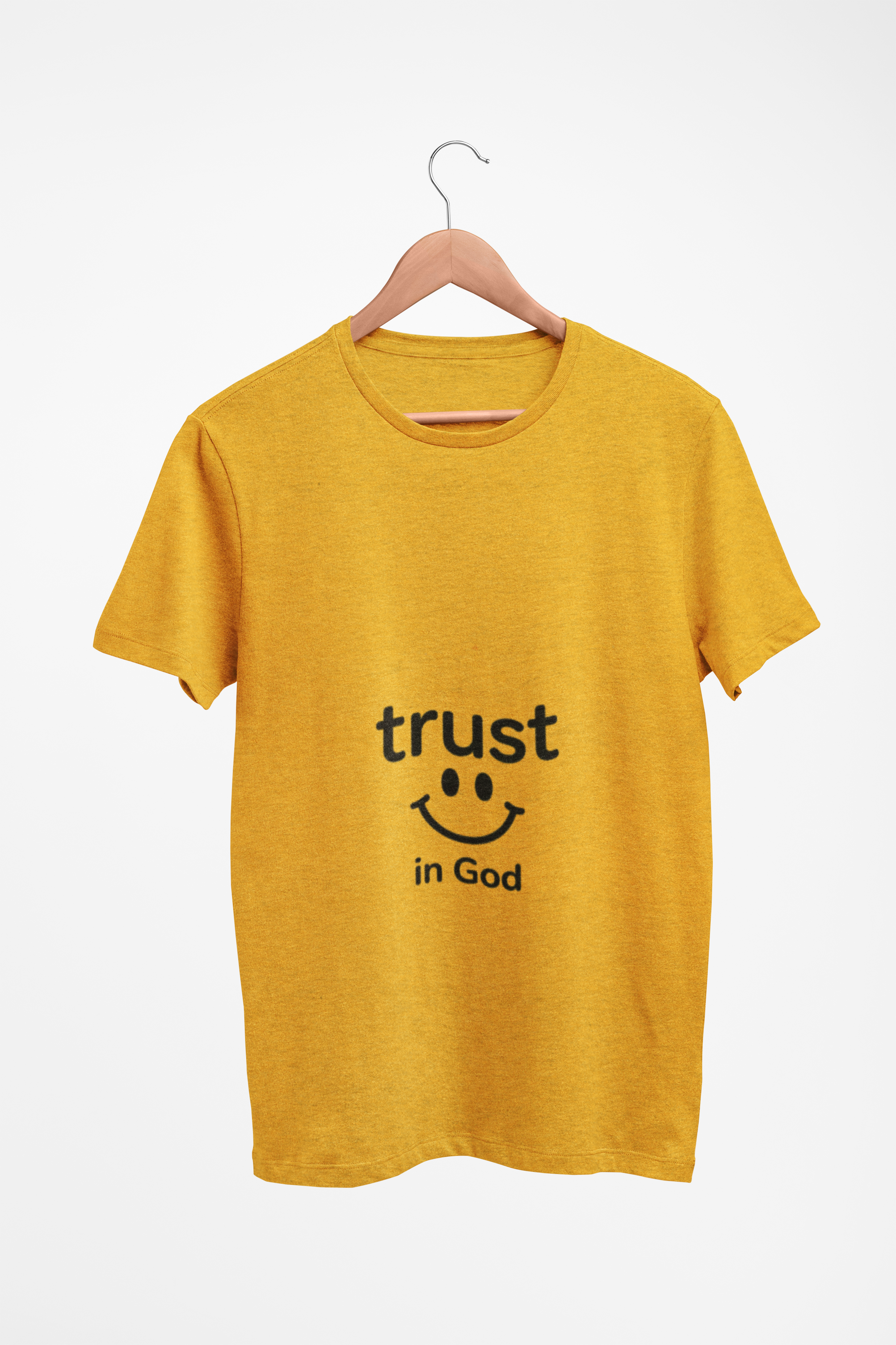 Trust in God Smiley Tee — Faith-Based Christian T-Shirt
