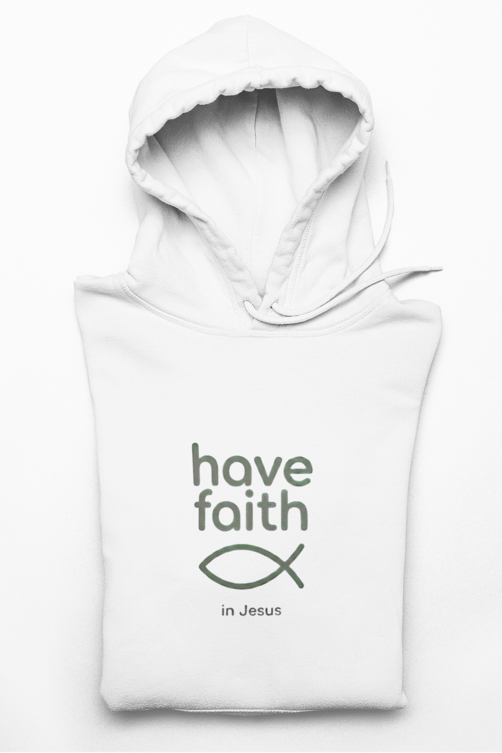 Have Faith Christian Hoodie — Minimal Christian Fish Symbol Pullover