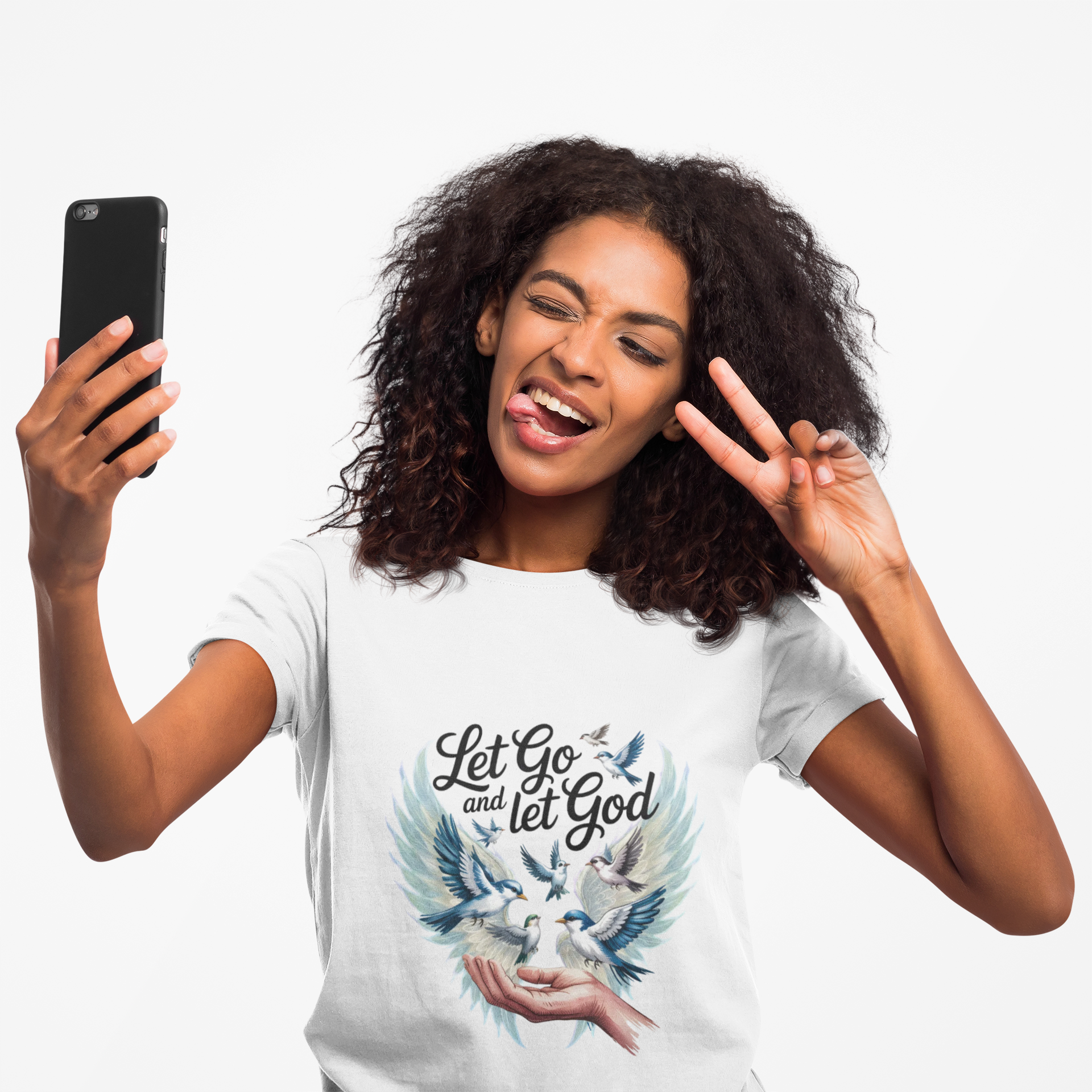 Angel Wings Graphic T-Shirt — Pastel Blue Feather Back Print