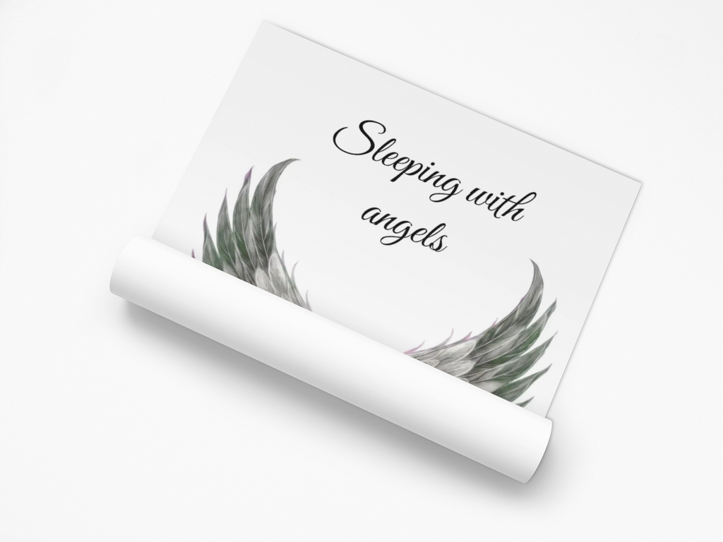 Sleeping with Angels Matte Poster — Dramatic Angel Wings Wall Art