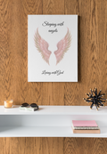 Sleeping with Angels Matte Poster — Dramatic Pink Angel Wings Wall Art