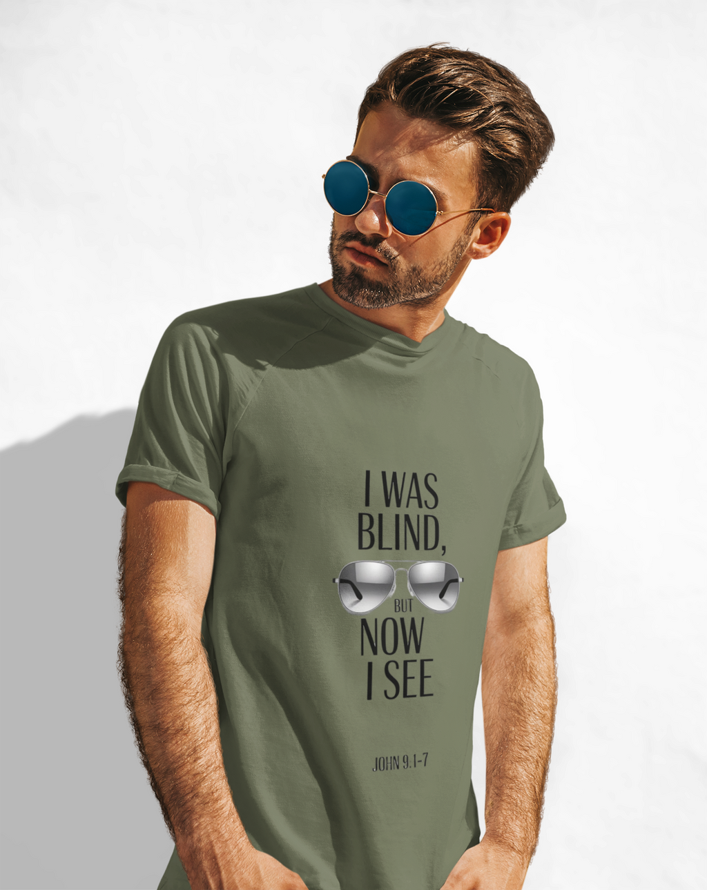 I Was Blind But Now I See Aviator Sunglasses T-Shirt