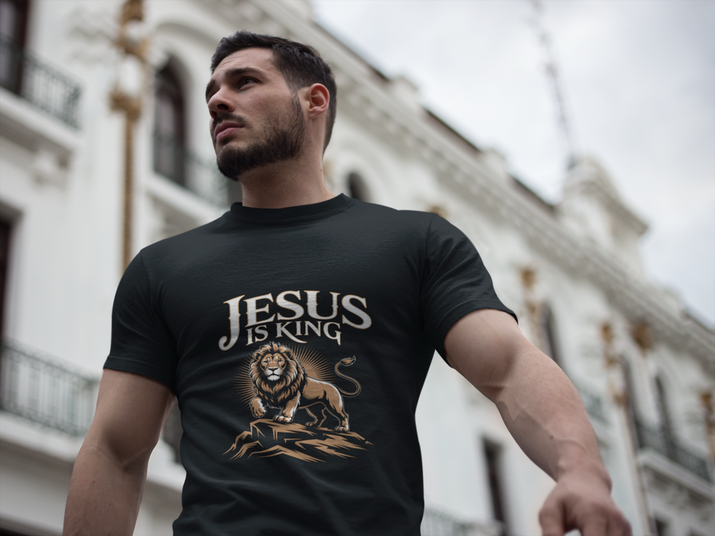 Jesus Lion Graphic T-Shirt — Faith-Based Christian Tee
