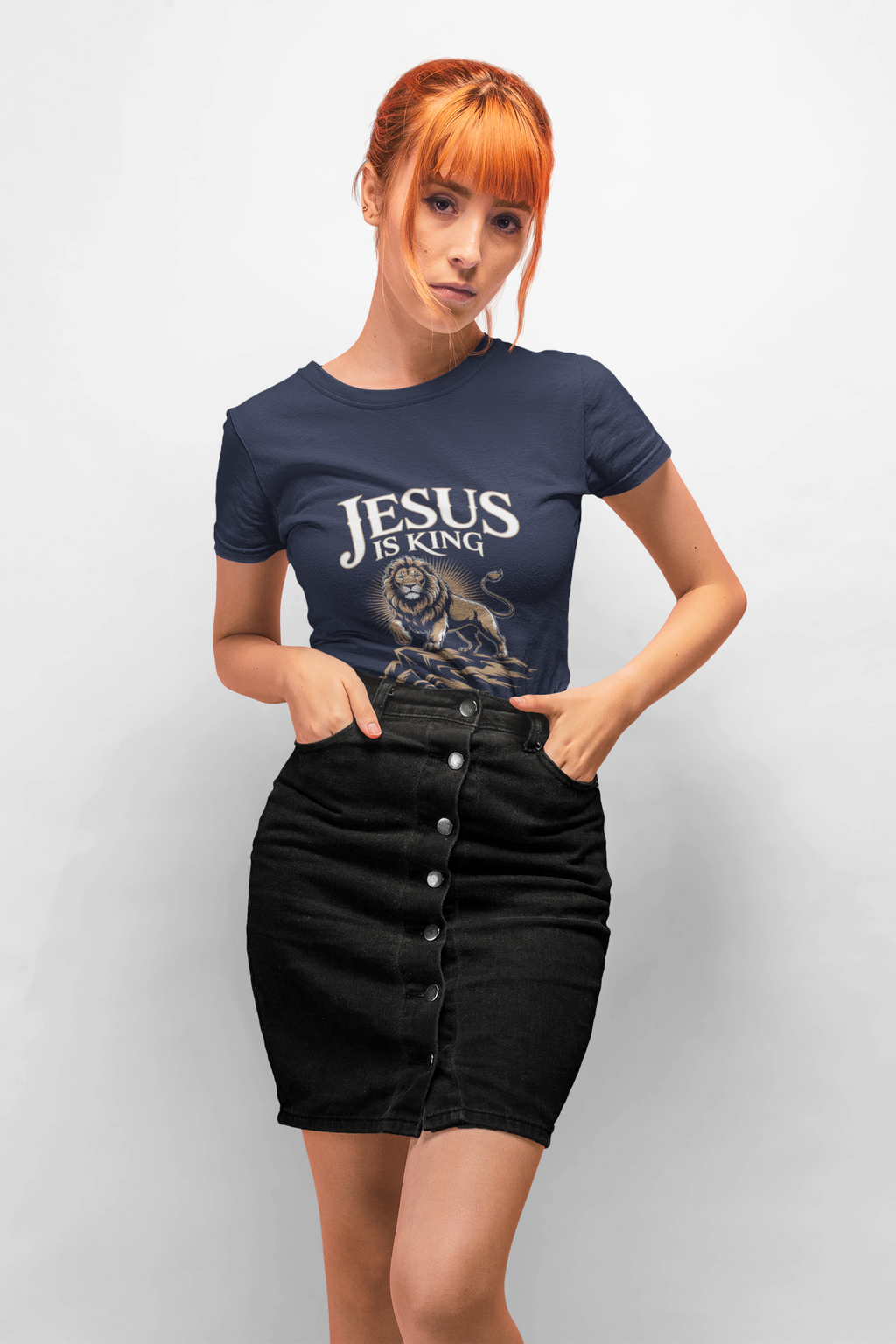 Jesus Lion Graphic T-Shirt — Faith-Based Christian Tee