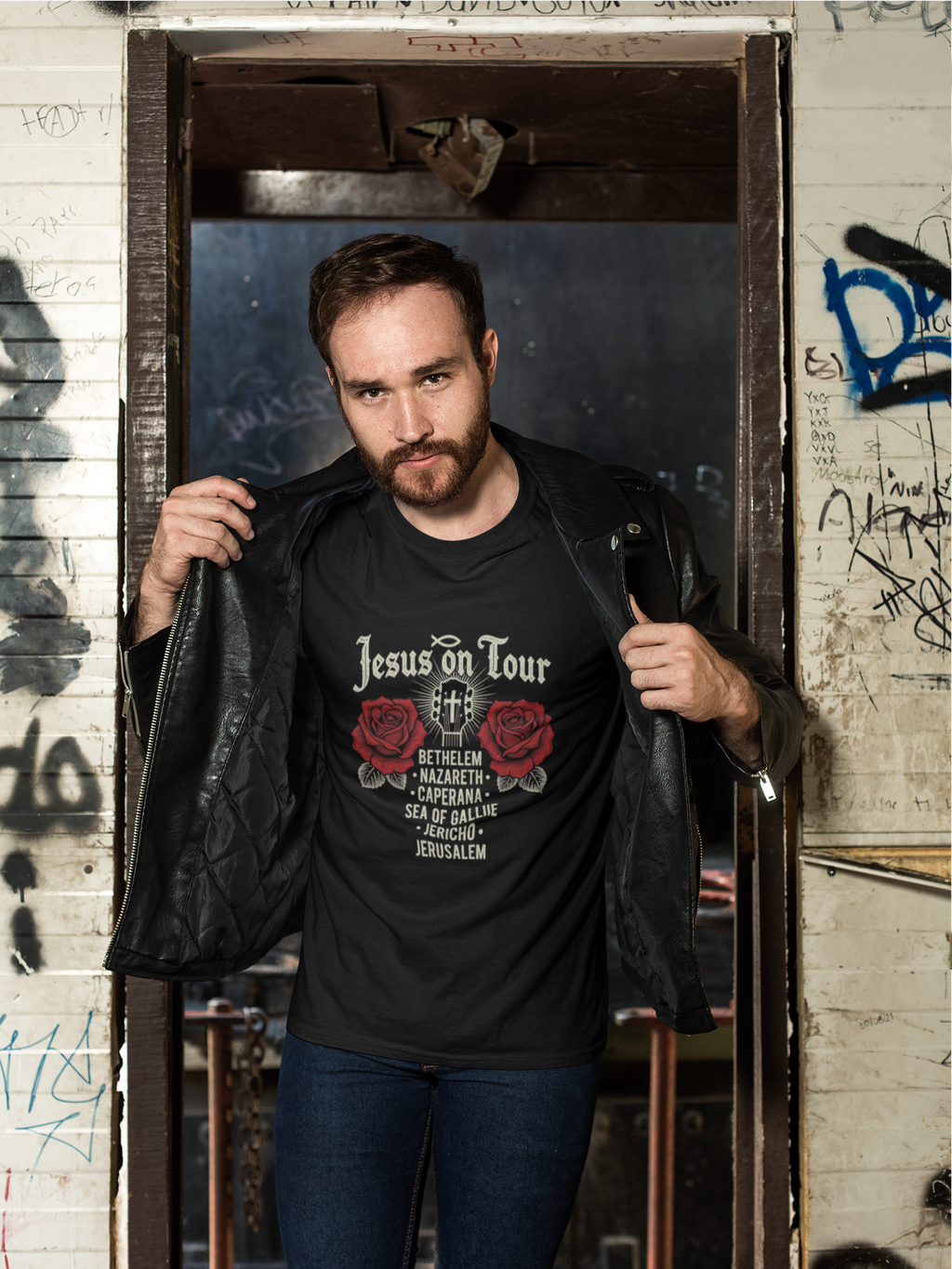 Jesus On Tour – Rock ’n’ Roll T-Shirt