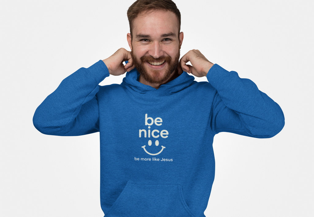 Be Nice Hoodie — Minimal Kindness Graphic Fleece Hoodie