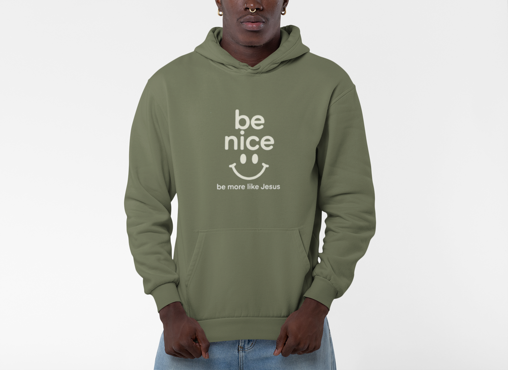 Be Nice Hoodie — Minimal Kindness Graphic Fleece Hoodie