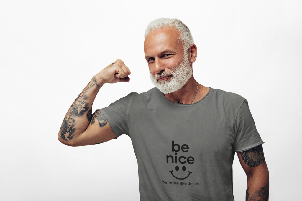 Be Nice Smiley T-Shirt — "be more like Jesus" Christian Tee