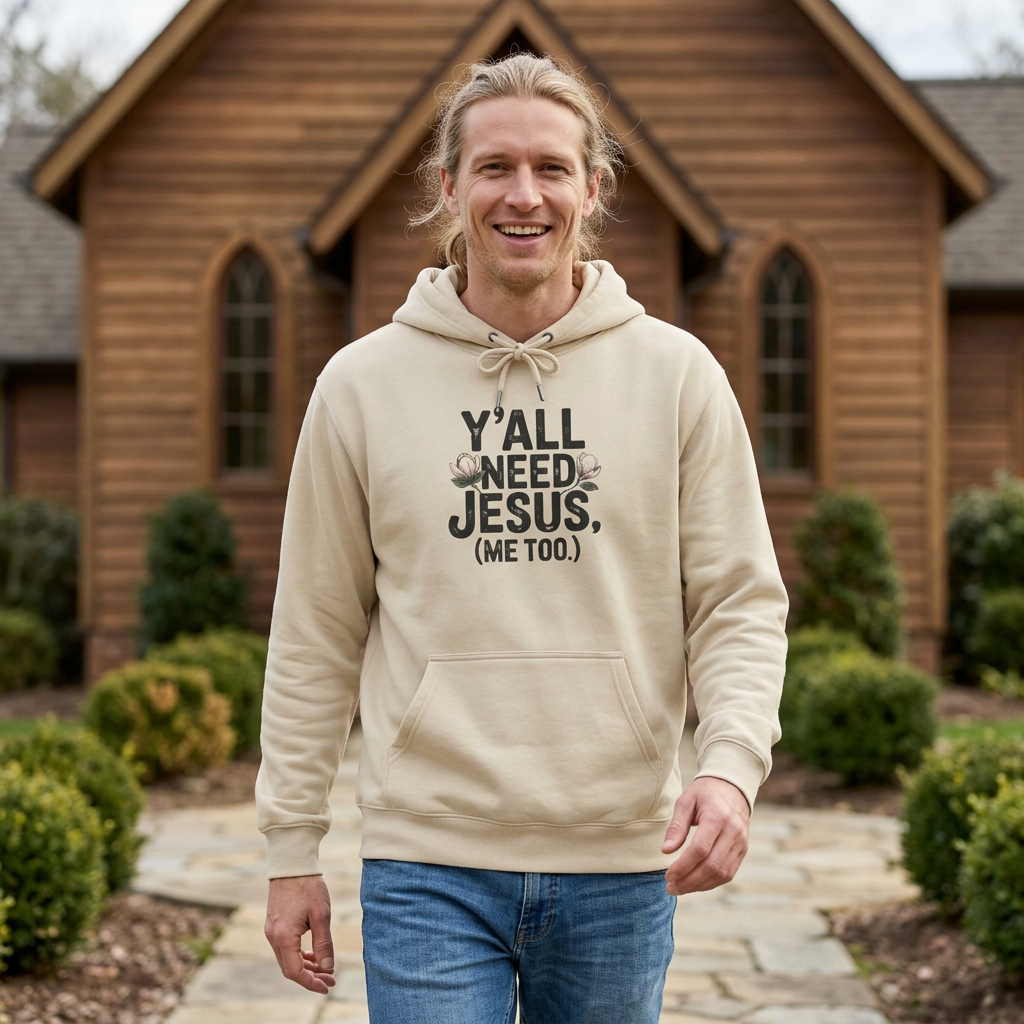 Y'all Need Jesus (Me Too.) Hoodie — Christian Faith Graphic Hoodie