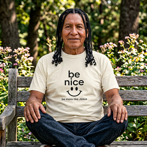 Be Nice Smiley T-Shirt — "be more like Jesus" Christian Tee
