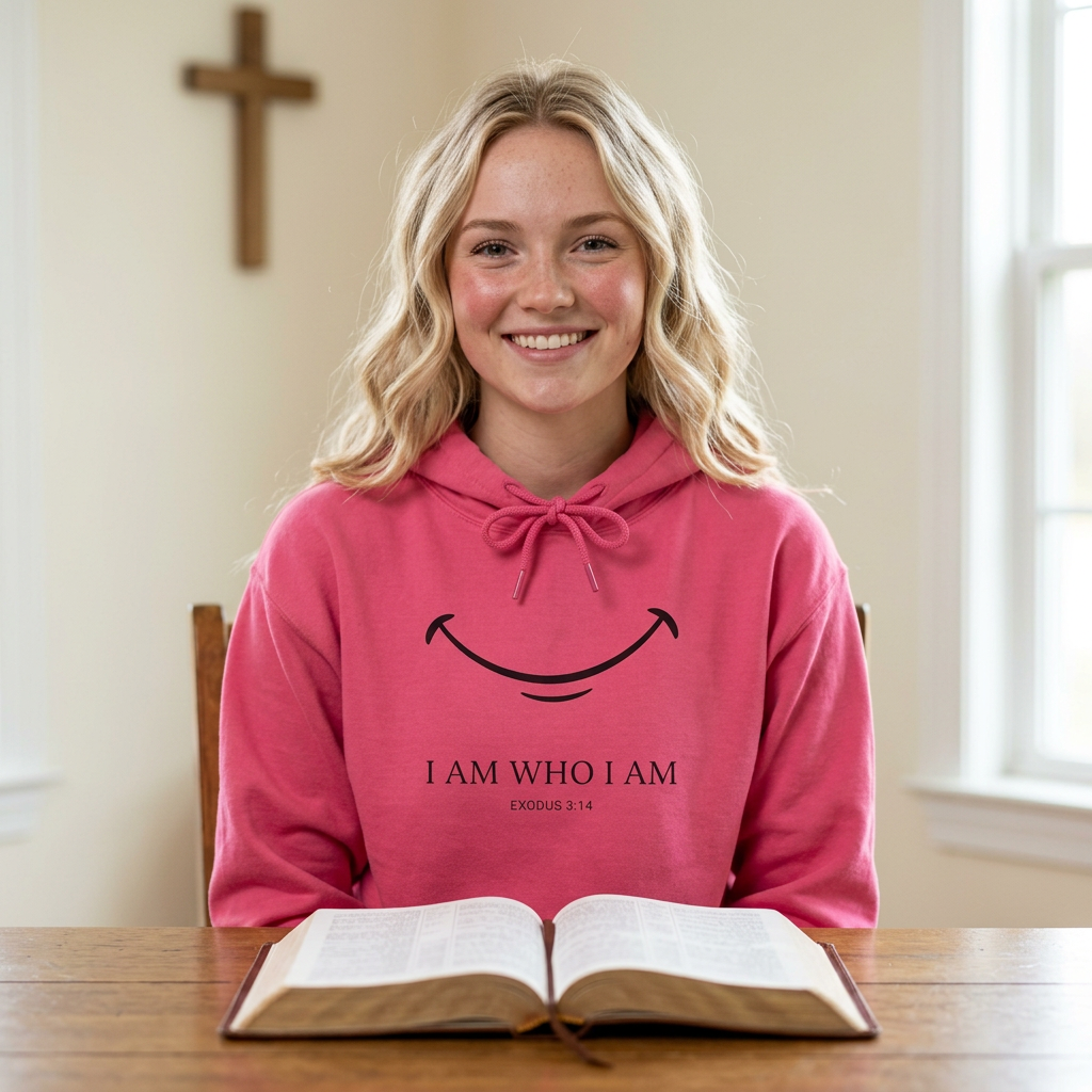 Hoodie — "I Am Who I Am" Minimalist Inspirational Pullover