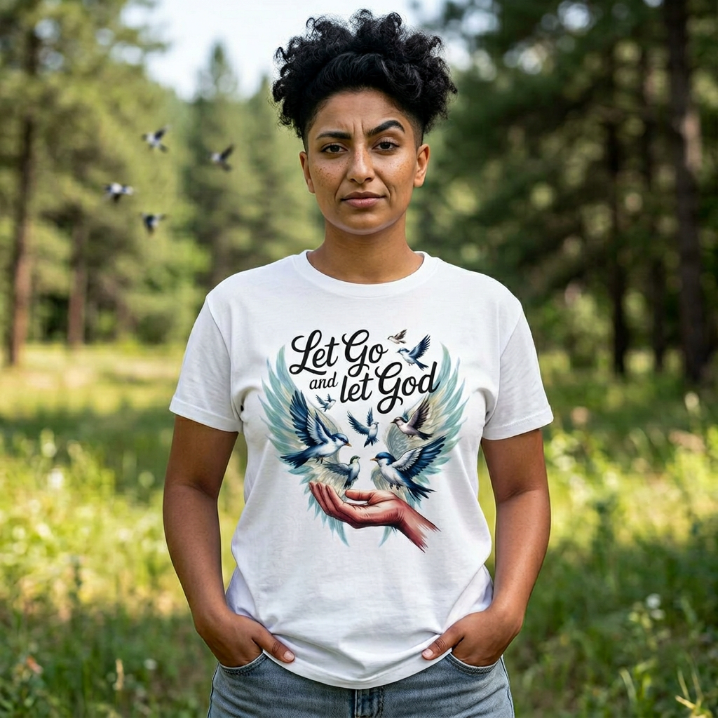 Angel Wings Graphic T-Shirt — Pastel Blue Feather Back Print