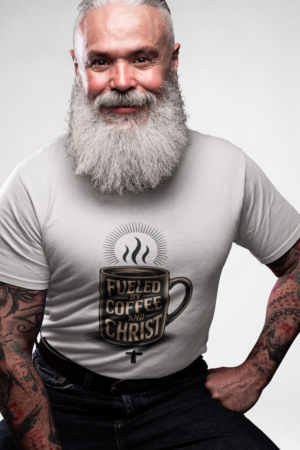 Fueled by Coffee and Christ - Casual Worship T-Shirt