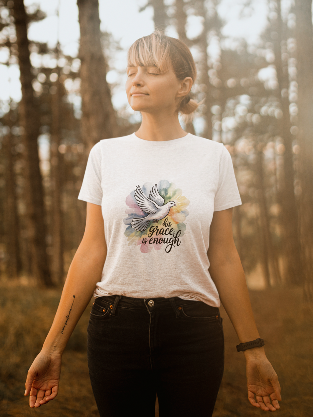His Grace Is Enough Dove T-Shirt — Inspirational Christian Tee