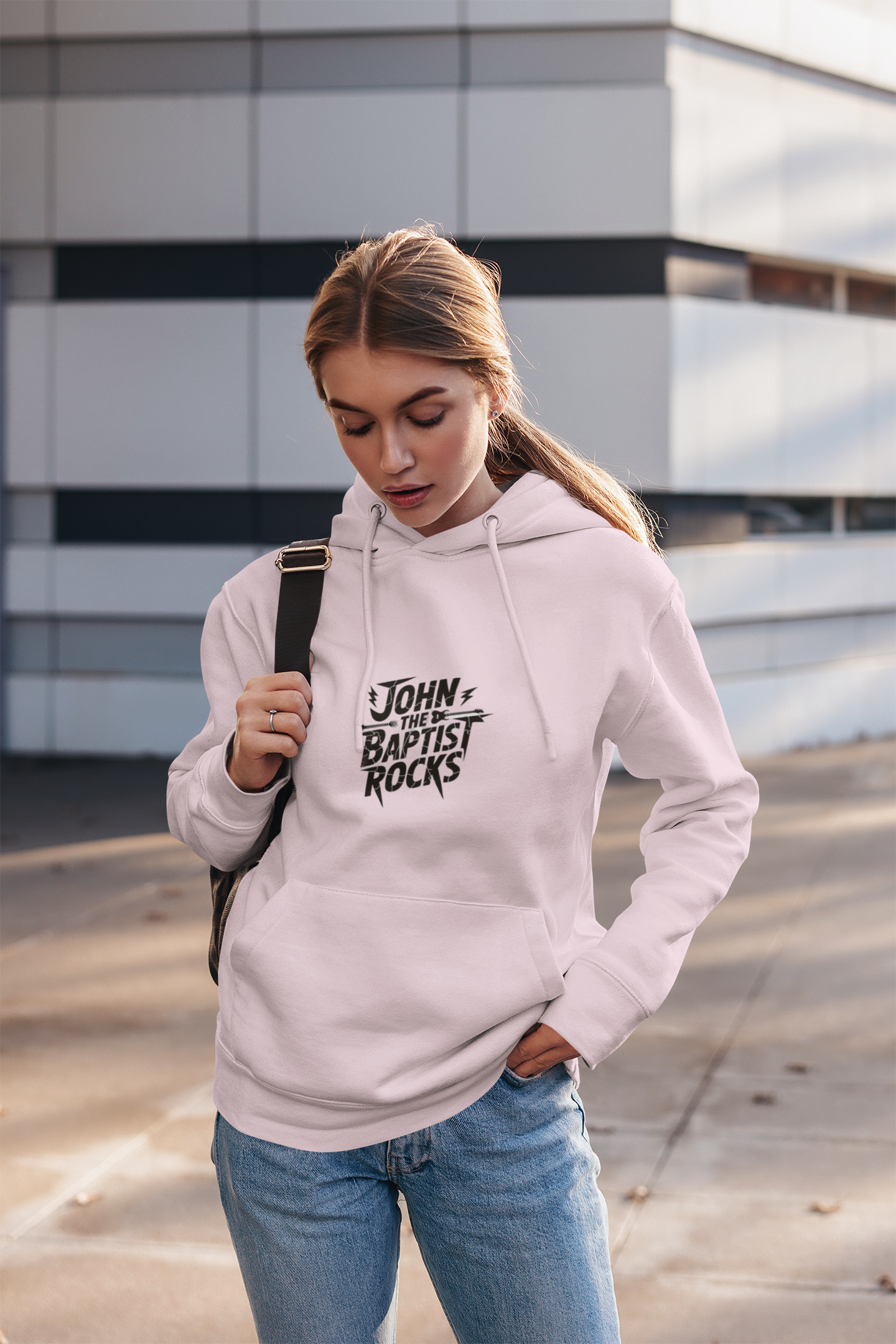 John the Baptist Rocks Hoodie — Christian Faith Graphic Pullover