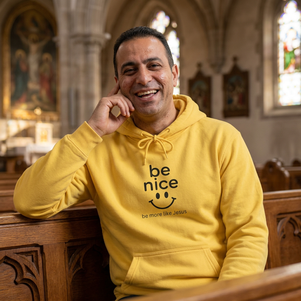 Be Nice' Minimal Smiley Hoodie — Casual Positive Message Pullover
