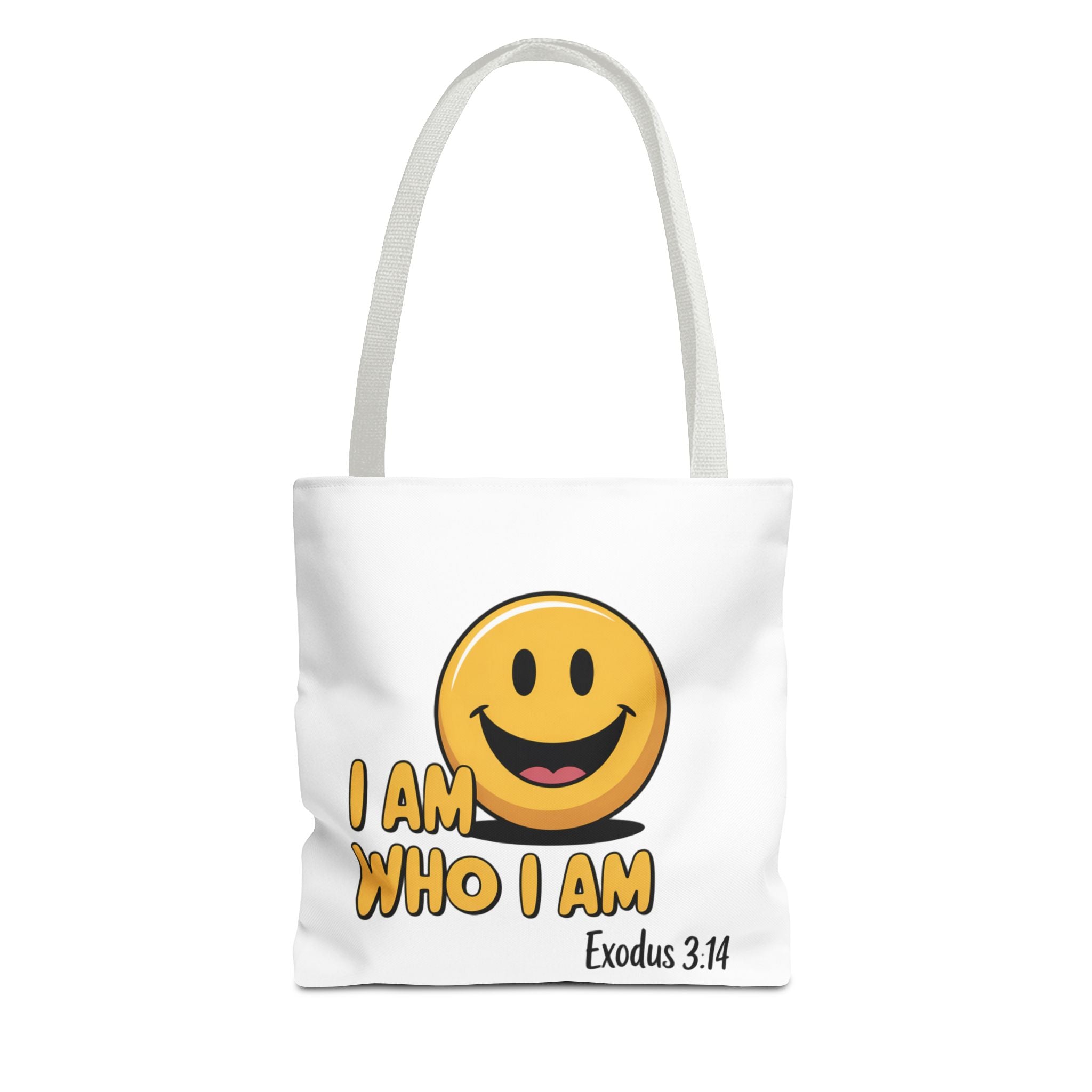 I Am Who I Am Tote Bag – Smiley Faith Design (Exodus 3:14)