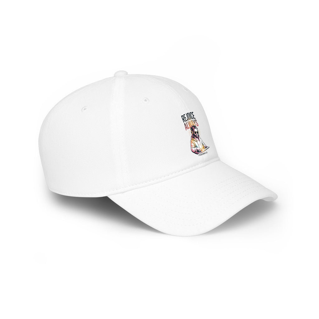 Low Profile Baseball Cap — Vintage 'Rejoice' Skull DJ Graphic Cap