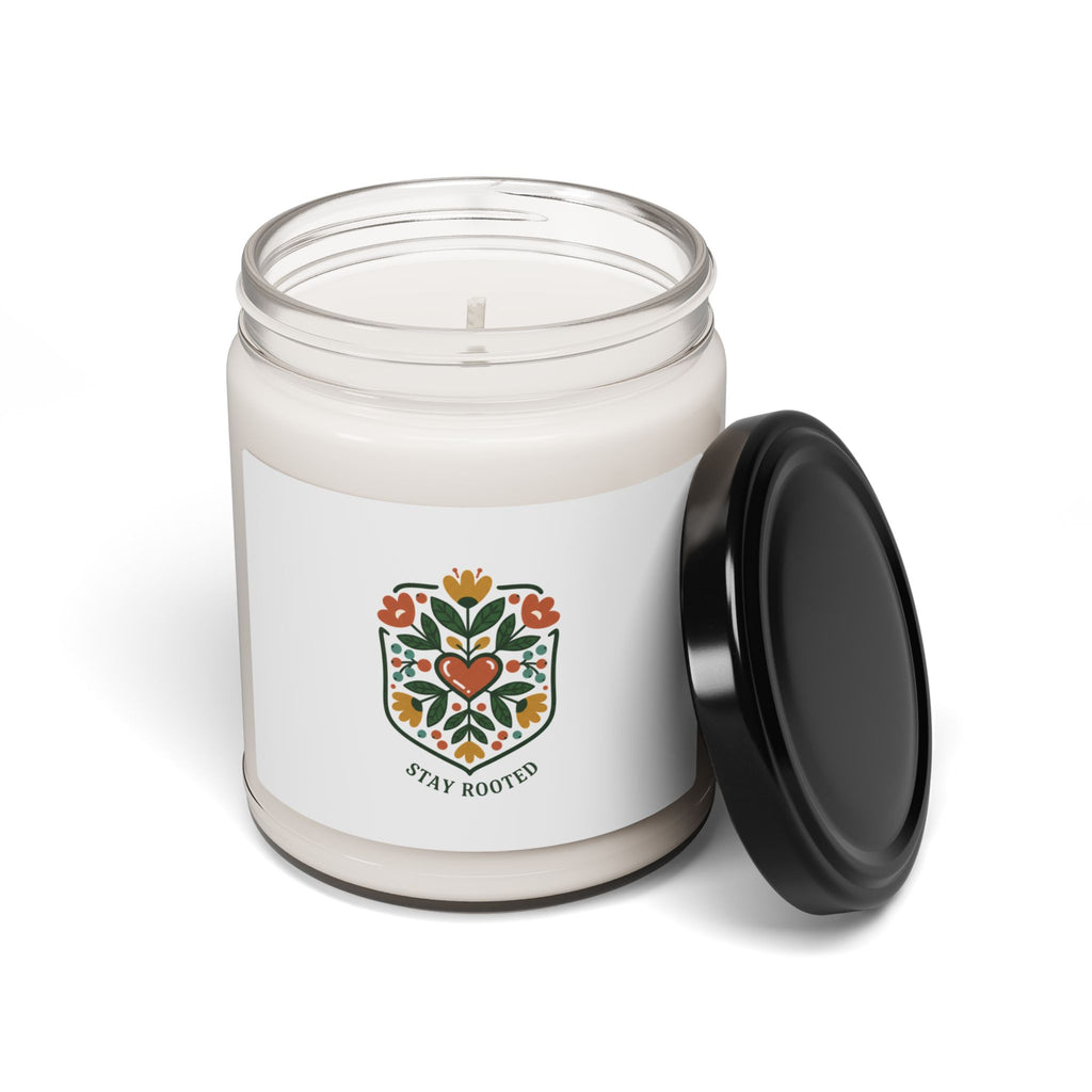 Hand-Drawn Folk Botanical Soy Candle | Stay Rooted 9oz