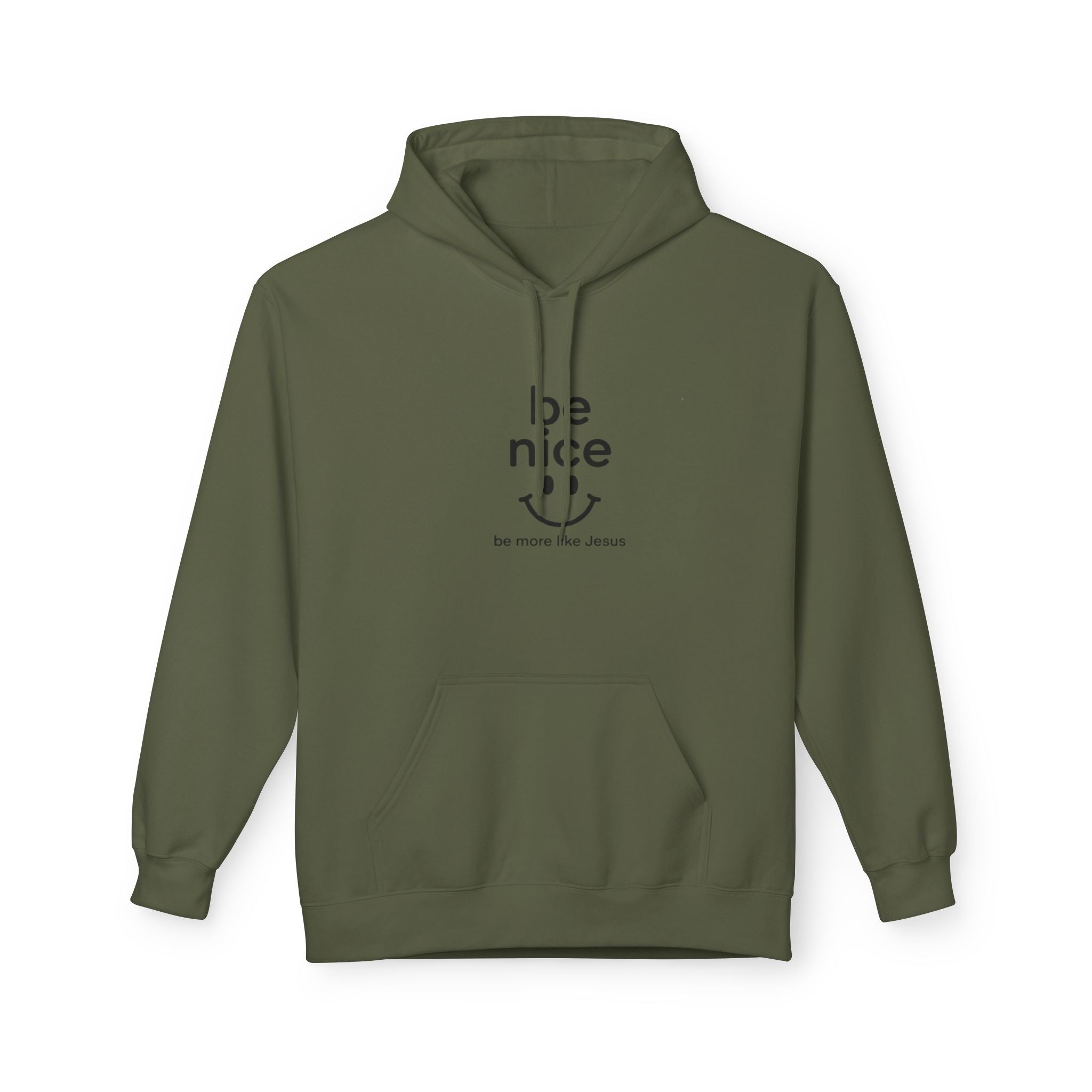Be Nice' Minimal Smiley Hoodie — Casual Positive Message Pullover