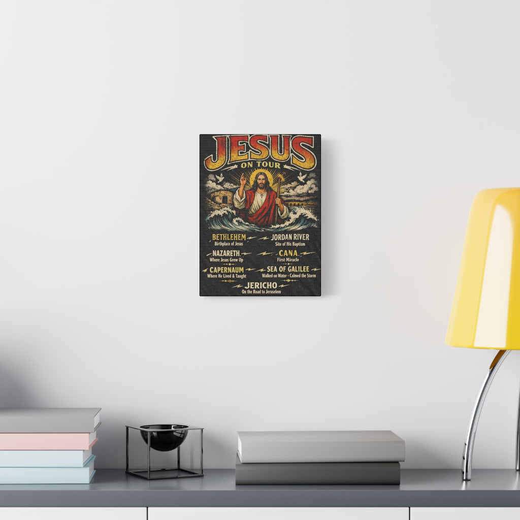 Jesus on tour Christian Canvas Wall Art — Minimal Heart Quote Stretched Matte Canvas