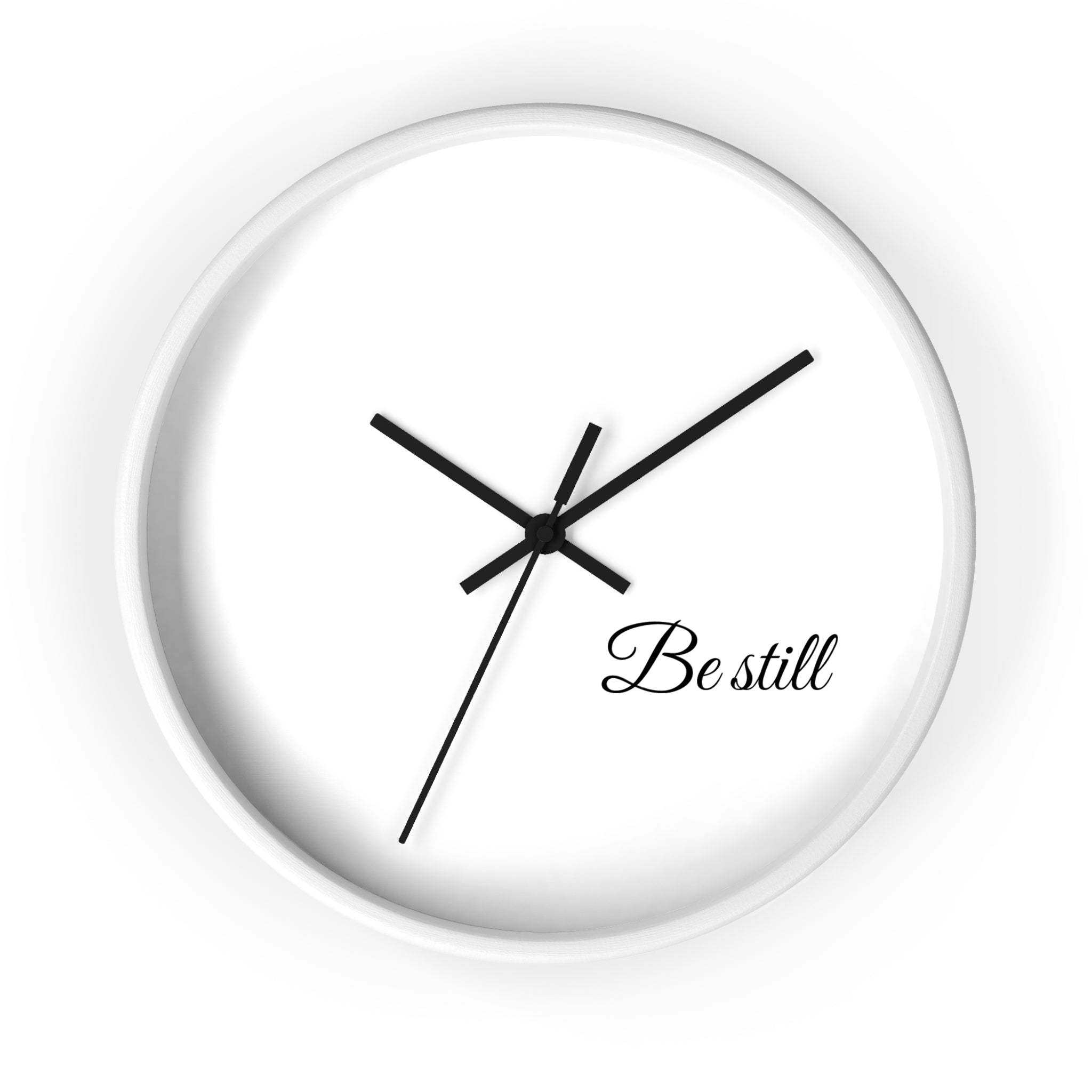 Be Still Wall Clock — Minimalist Bible Scripture Clock
