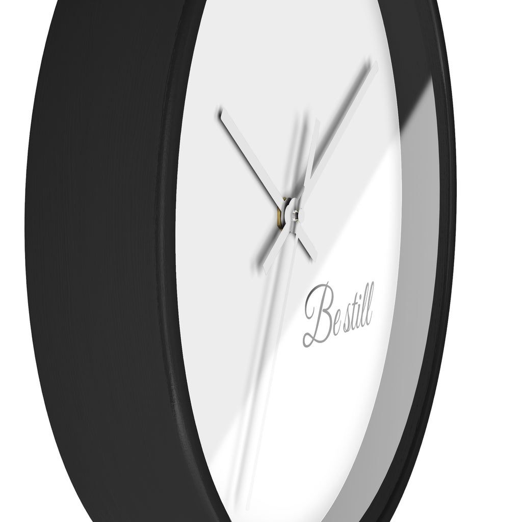 Be Still Wall Clock — Minimalist Bible Scripture Clock