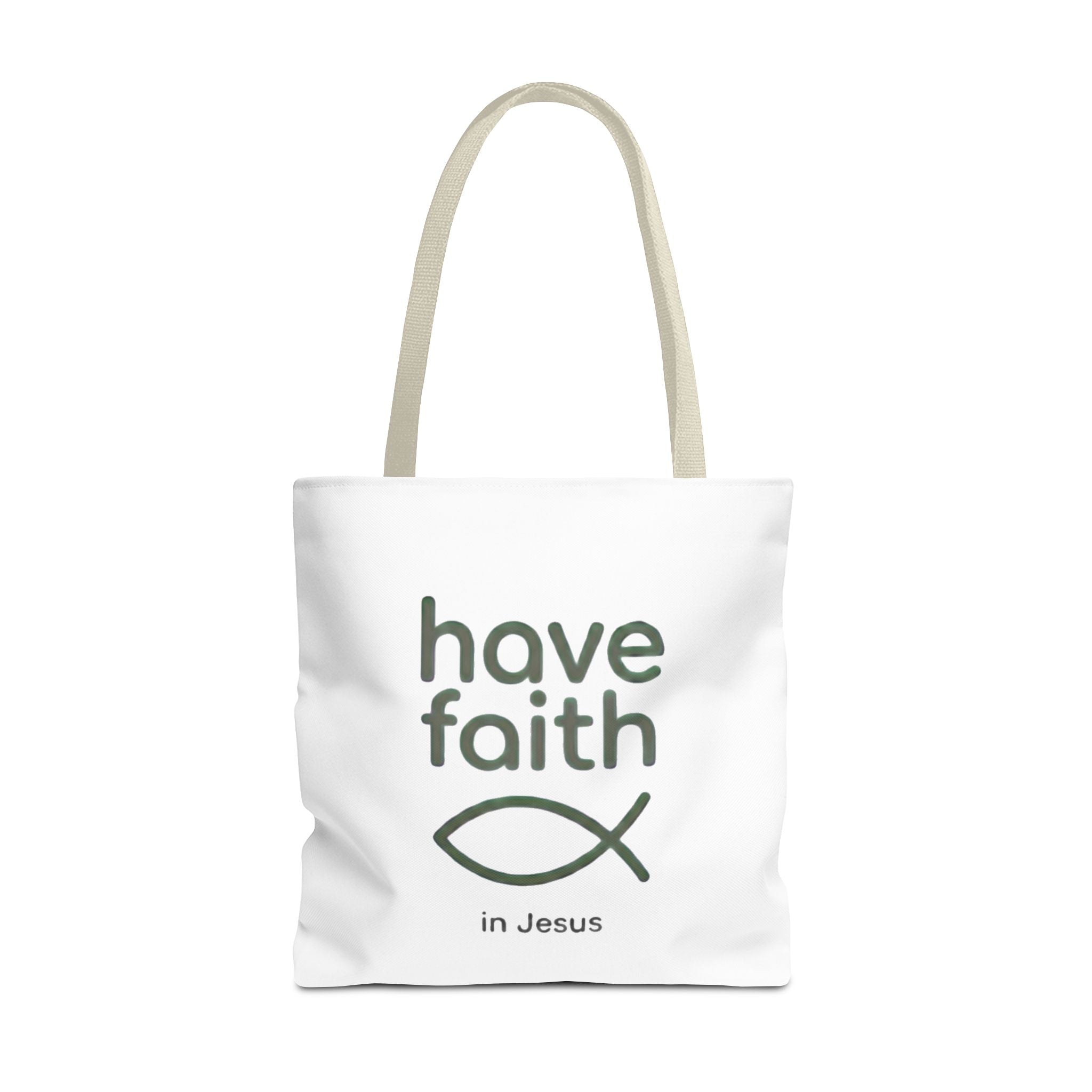 Have Faith in Jesus Tote Bag — Christian Fish Symbol Canvas Tote