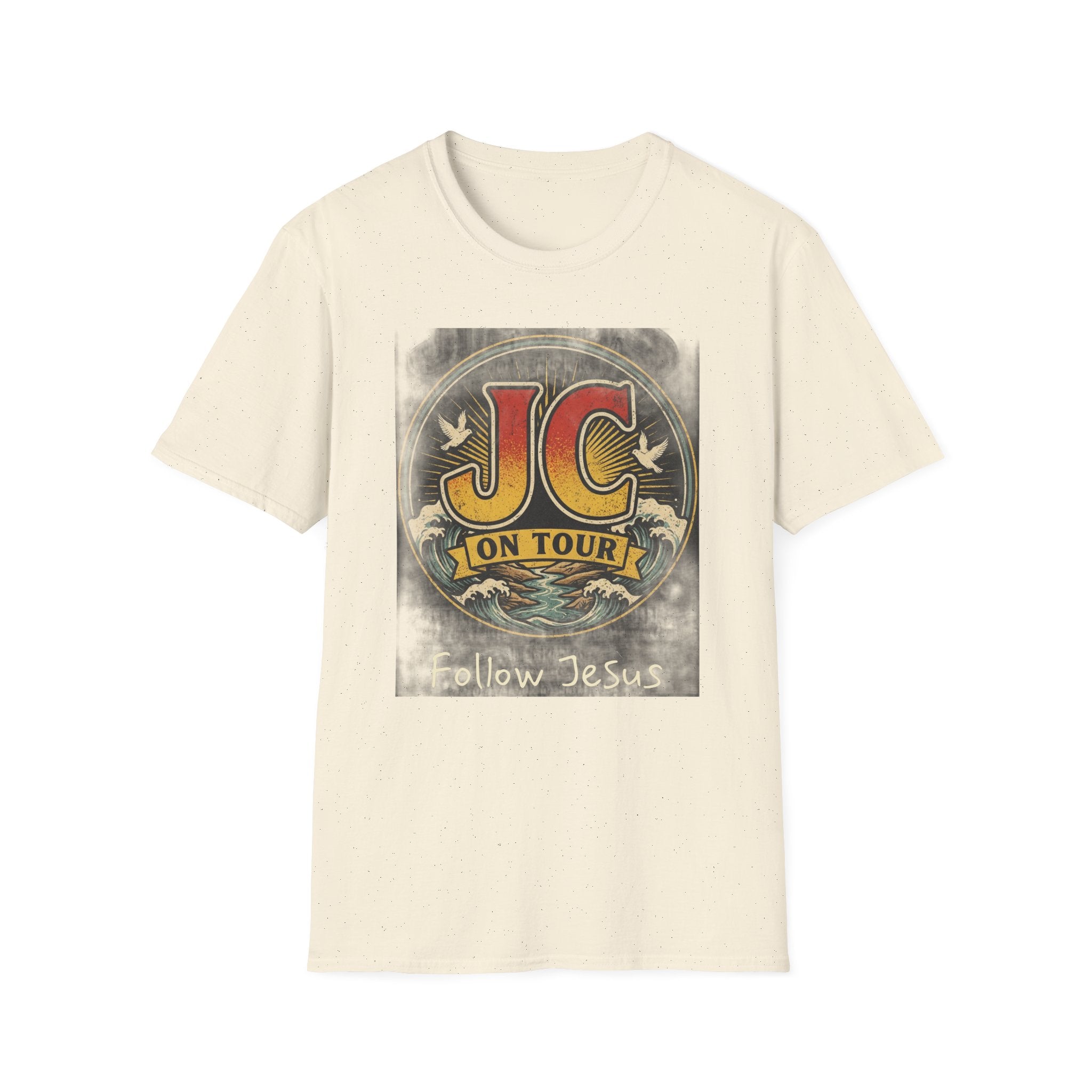 JC On Tour – Follow Jesus Rock ’n’ Roll Christian T-Shirt