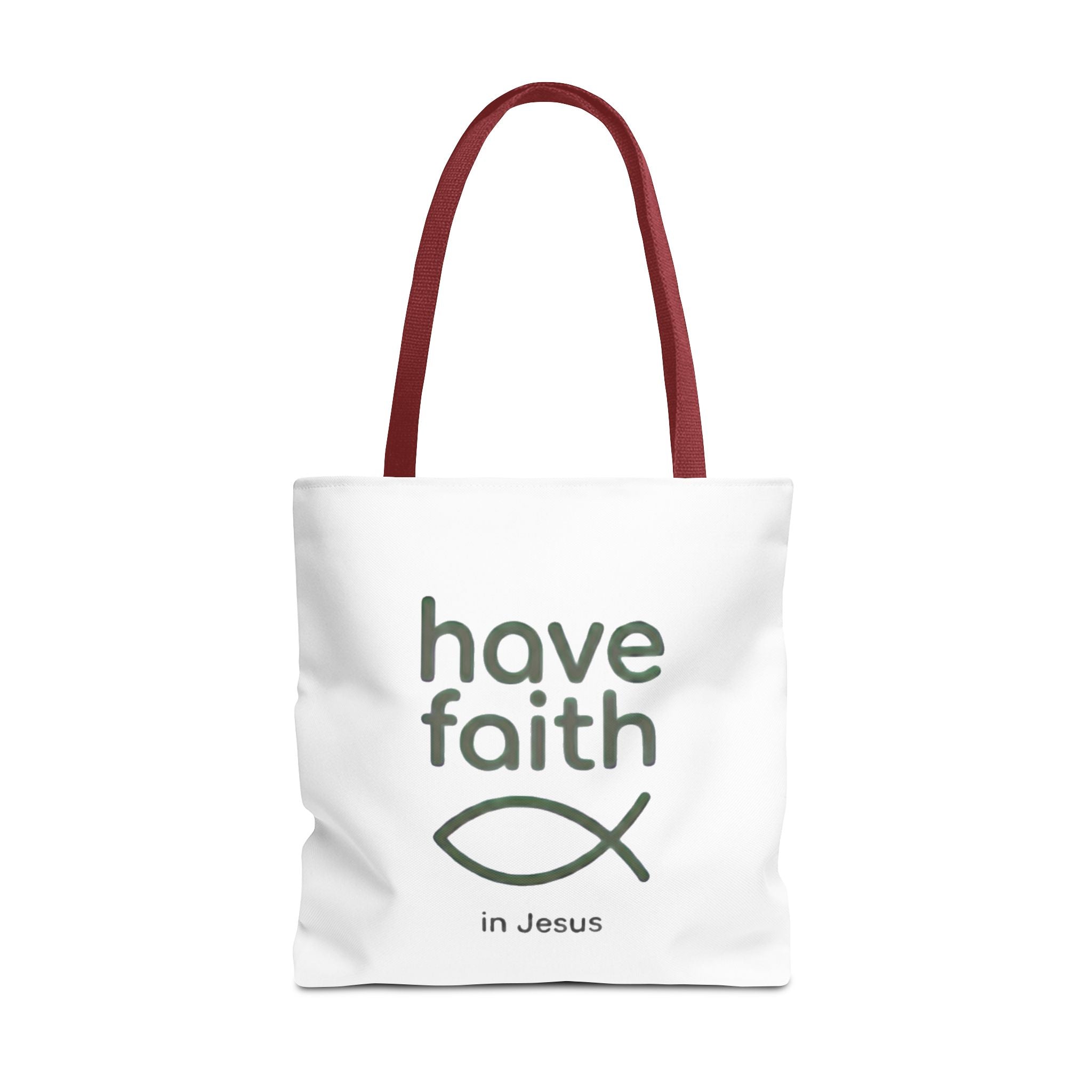 Have Faith in Jesus Tote Bag — Christian Fish Symbol Canvas Tote