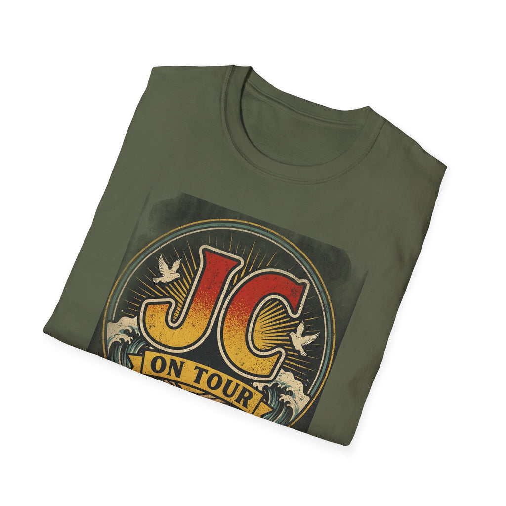 JC On Tour – Follow Jesus Rock ’n’ Roll Christian T-Shirt