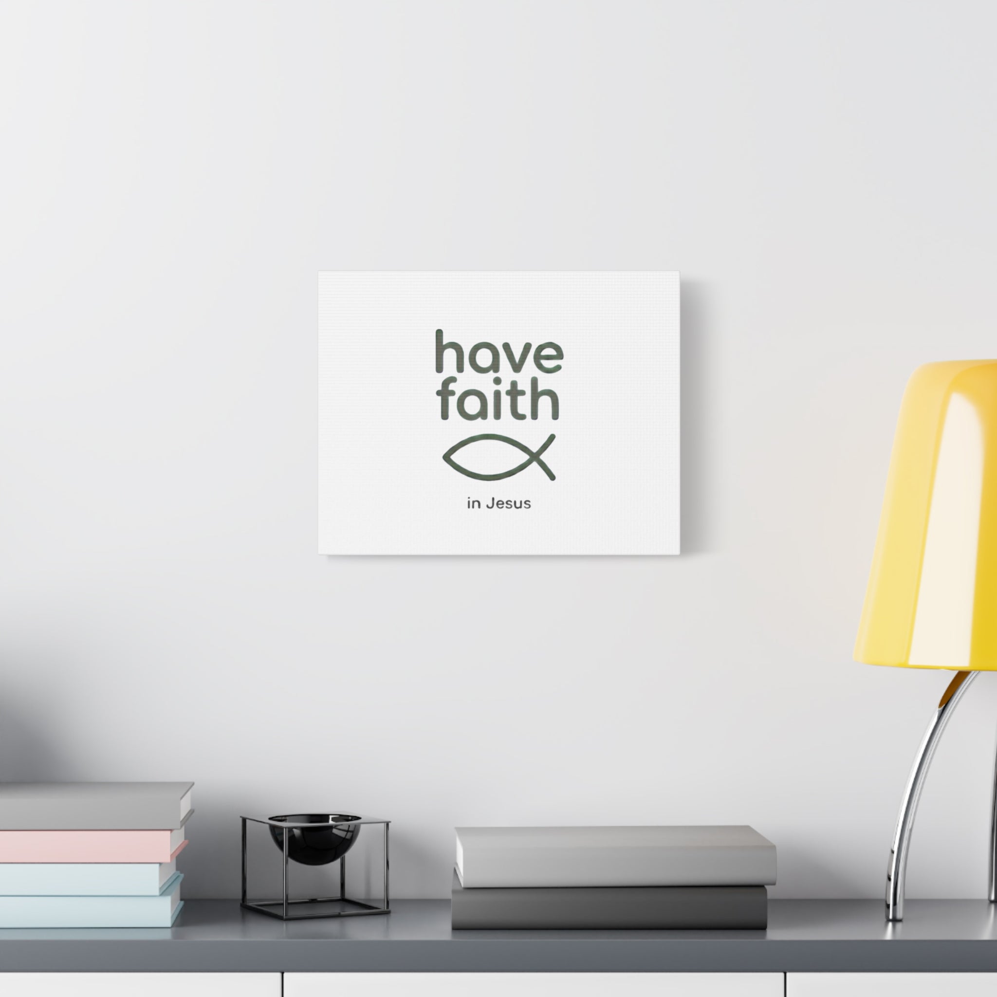 Have Faith in Jesus - Minimal Fish Canvas