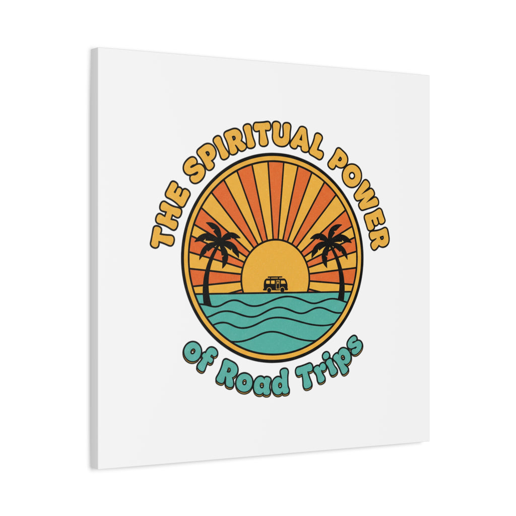 Spiritual Road Trips Canvas | 1970s Sunset Retro Palm Poster