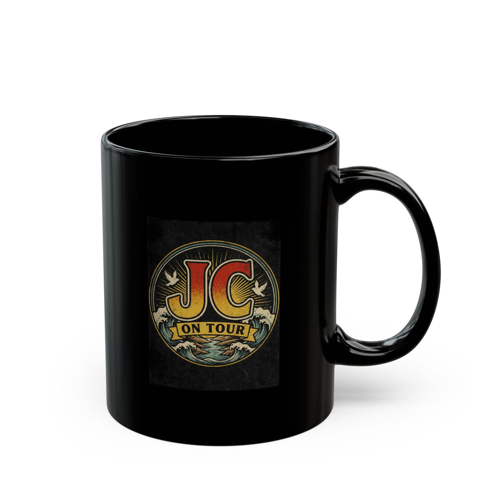 Jesus on Tour Black Mug — "JC on Tour" Christian Coffee Cup (11oz & 15oz)