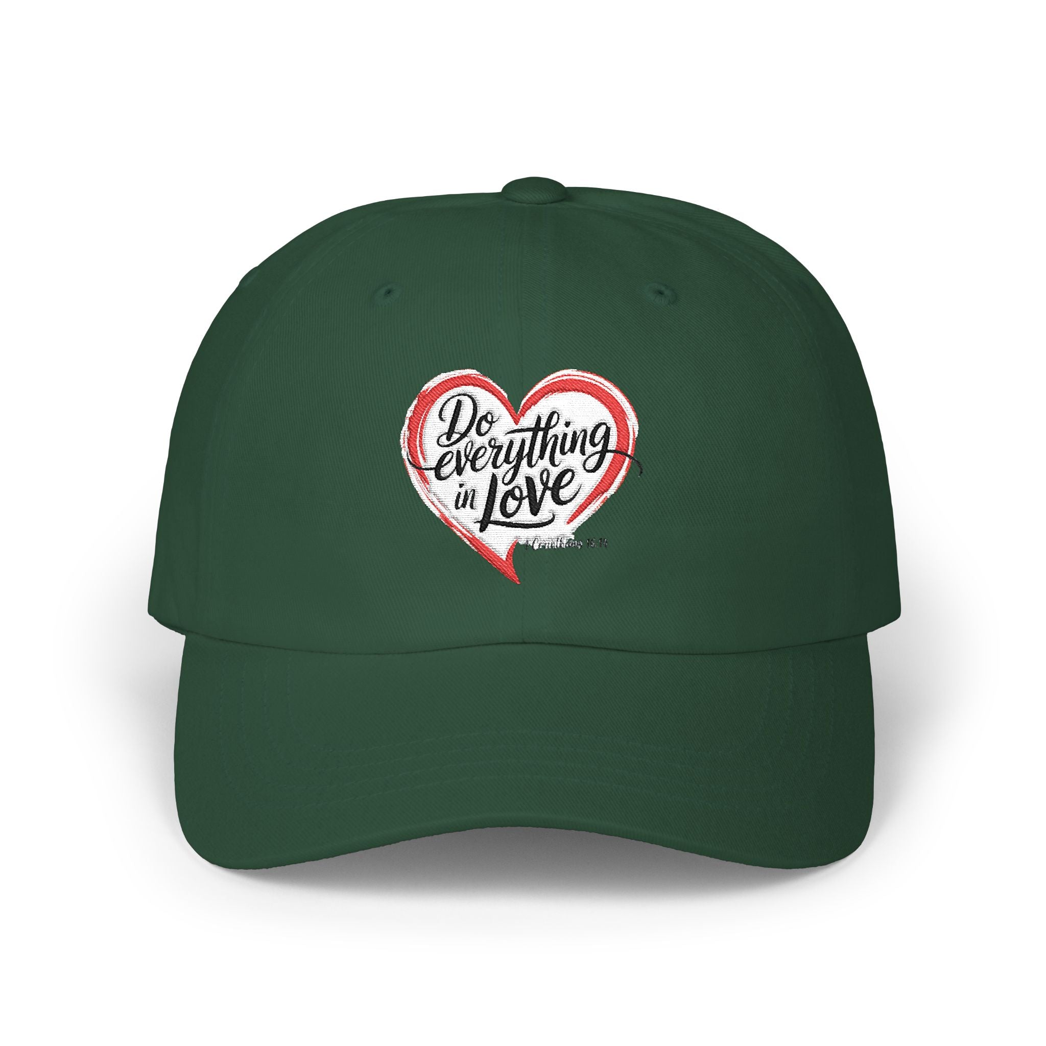 Dad Cap — 'Do Everything in Love' Heart Embroidered Baseball Hat