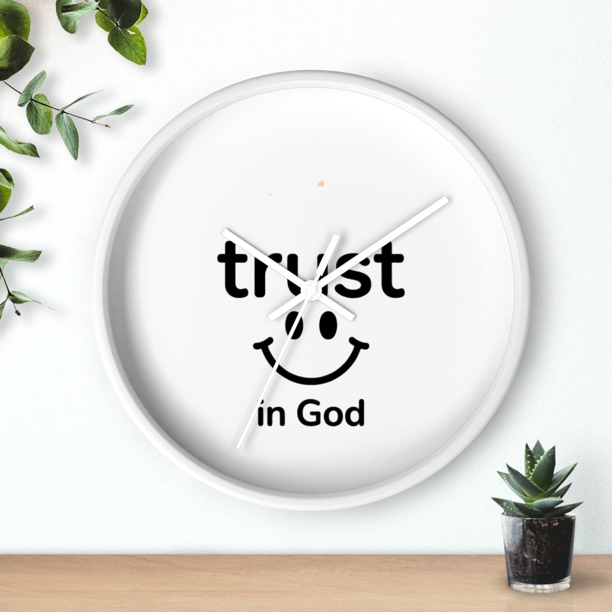 Wall Clock — "Trust in God" Smiley Faith Wall Clock