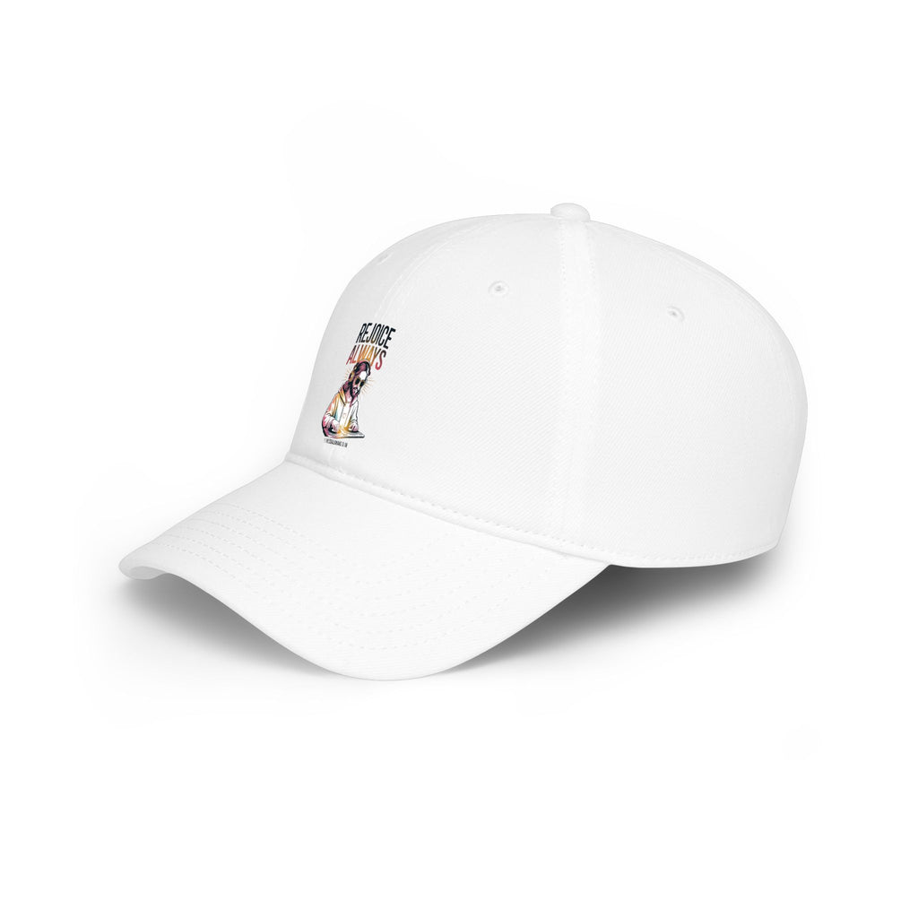 Low Profile Baseball Cap — Vintage 'Rejoice' Skull DJ Graphic Cap