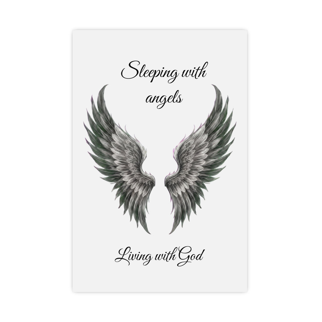 Sleeping with Angels Matte Poster — Dramatic Angel Wings Wall Art