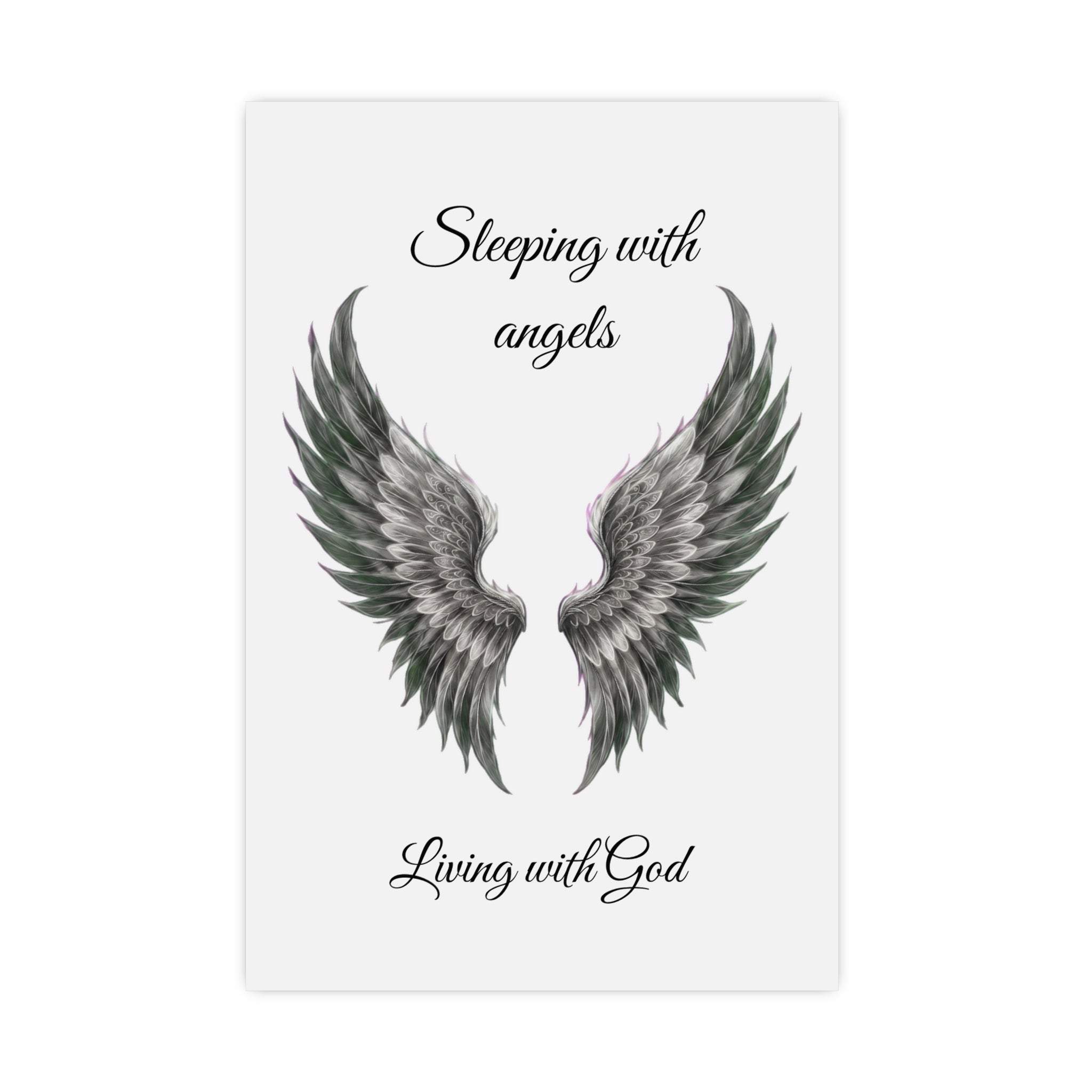 Sleeping with Angels Matte Poster — Dramatic Angel Wings Wall Art