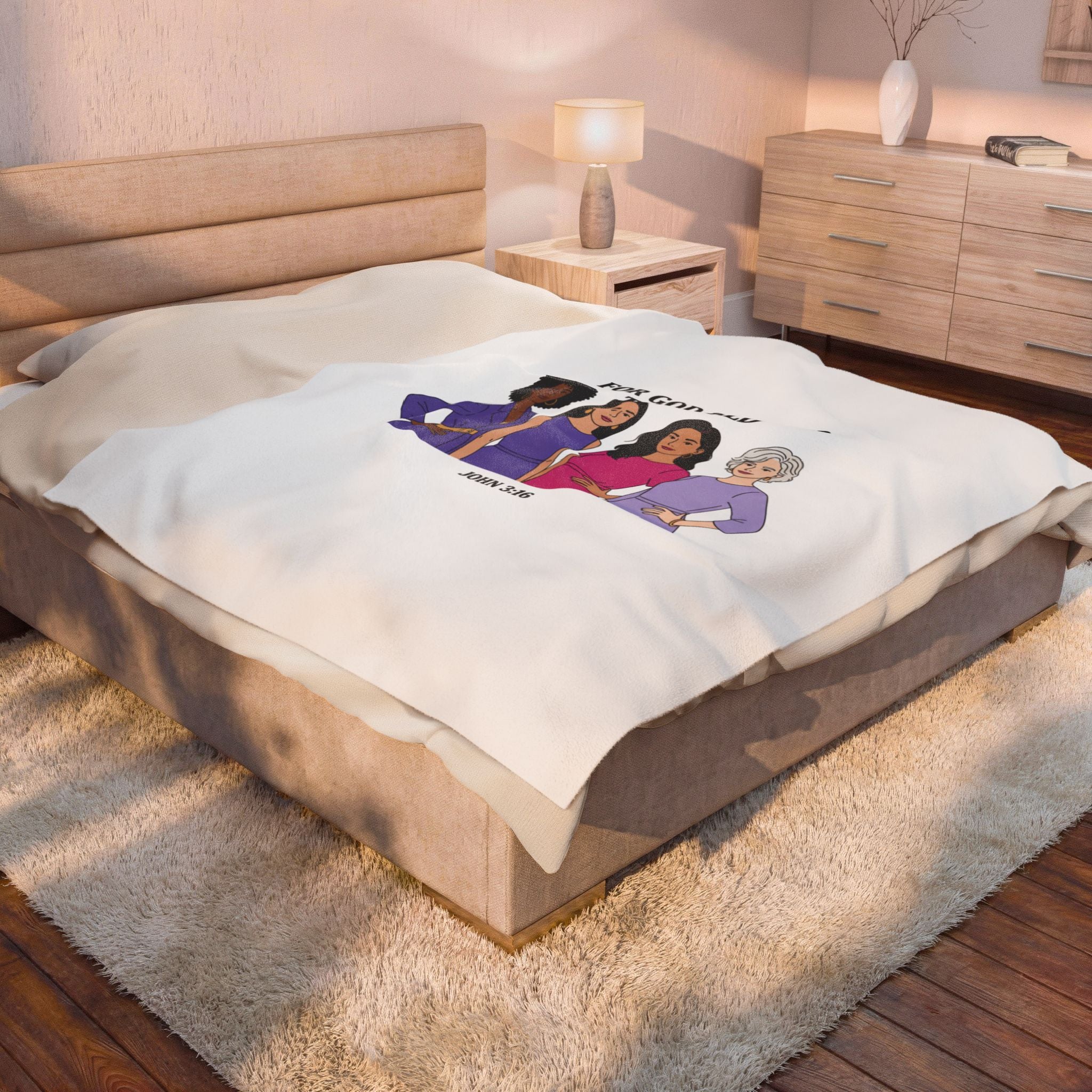 For God So Loved The World Blanket | IWD Feminist Empowerment, Equality Design