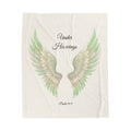 Velveteen Plush Blanket, Green - "Under His Wings" Psalm 91:4 Christian Throw