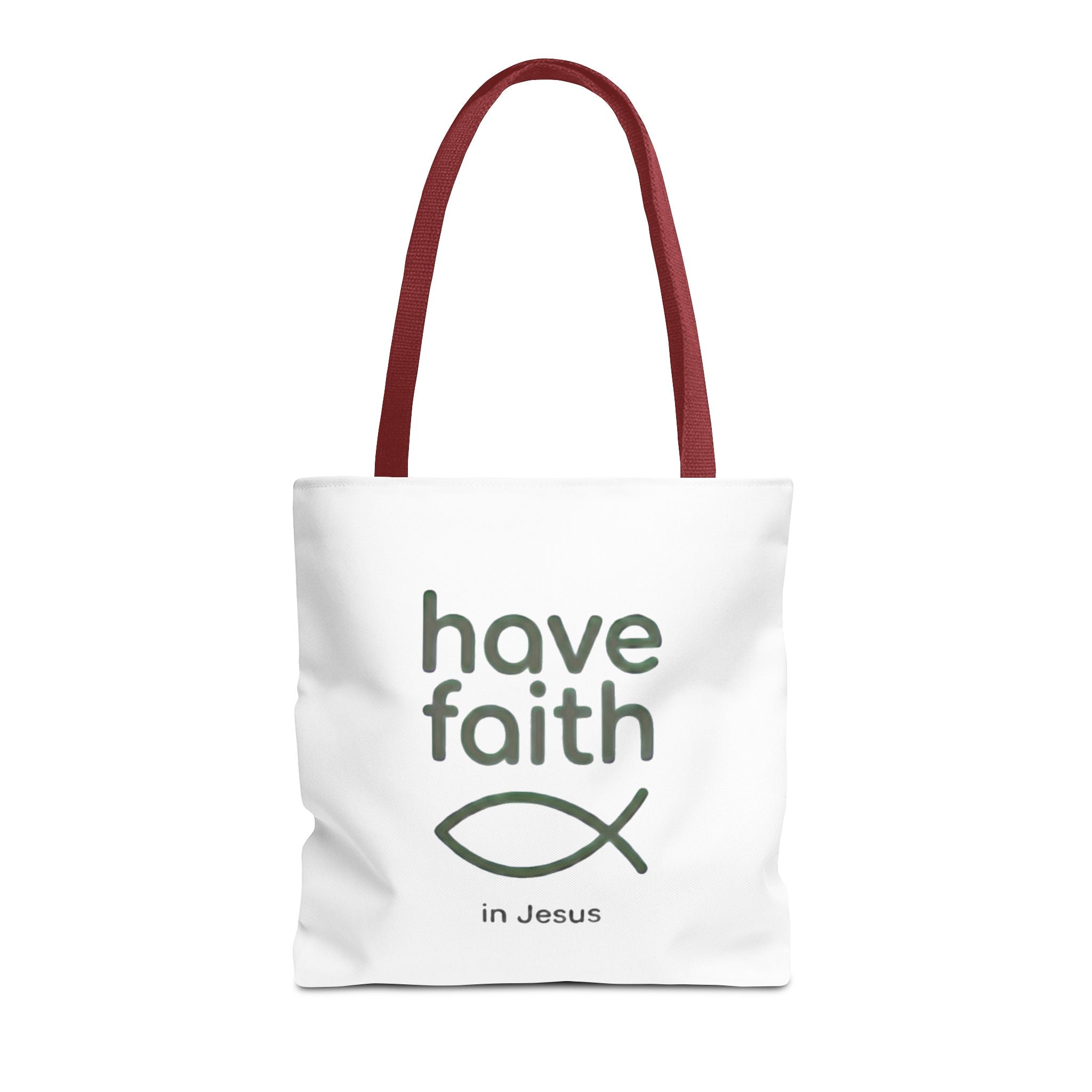 Have Faith in Jesus Tote Bag — Christian Fish Symbol Canvas Tote