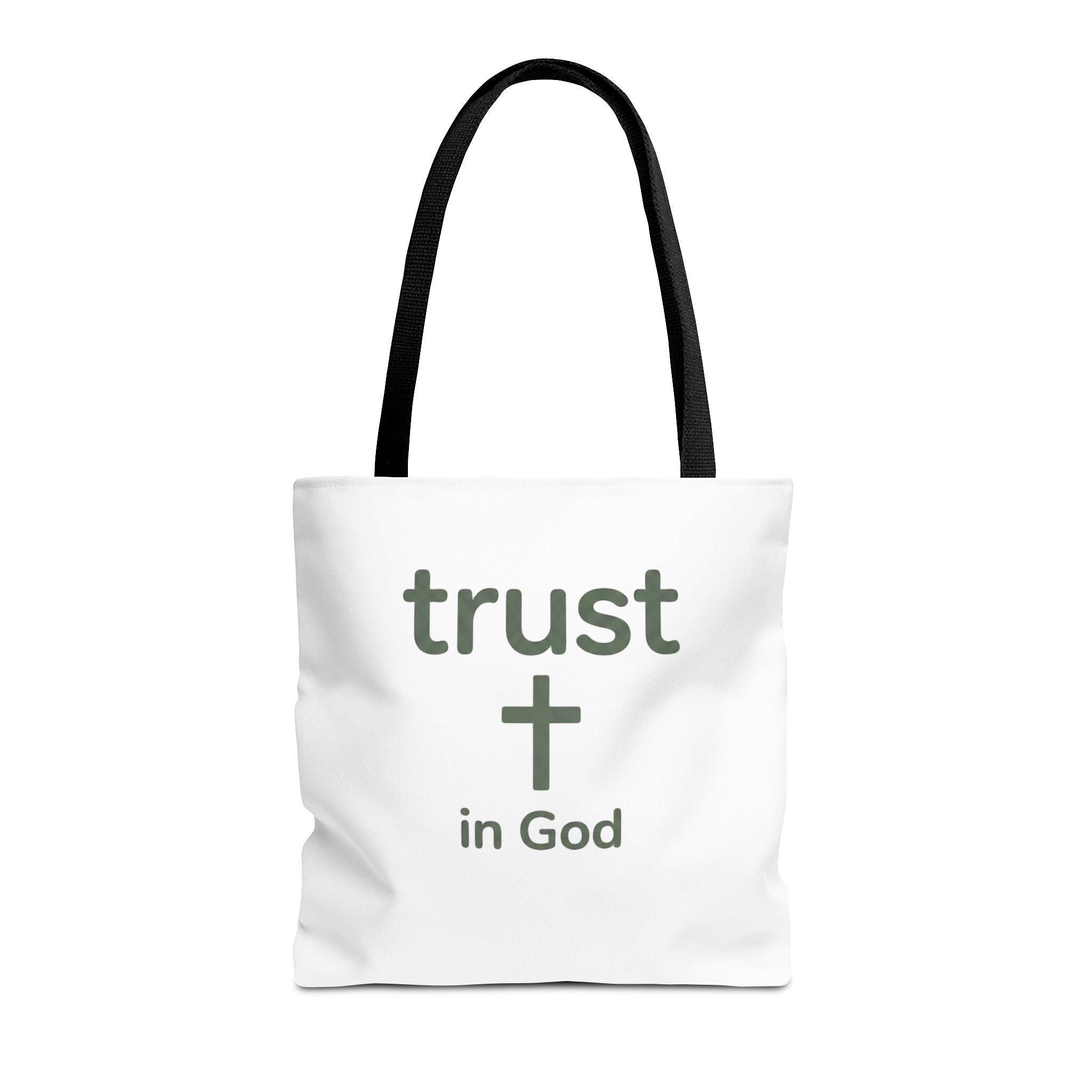 Faith Tote Bag — "Trust in God" Canvas Carryall with Cross