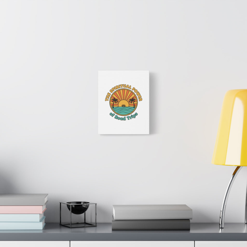 Spiritual Road Trips Canvas | 1970s Sunset Retro Palm Poster
