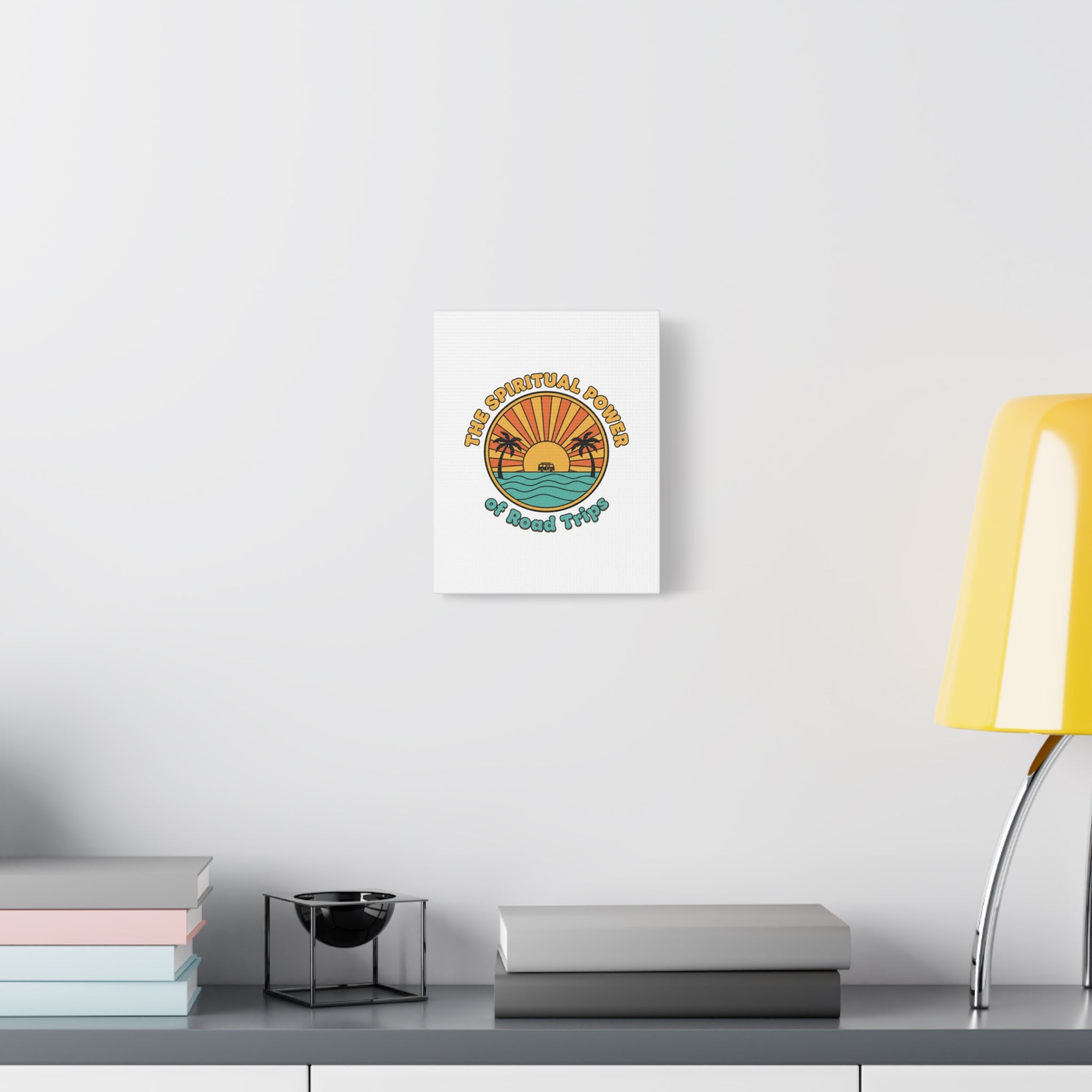 Spiritual Road Trips Canvas | 1970s Sunset Retro Palm Poster