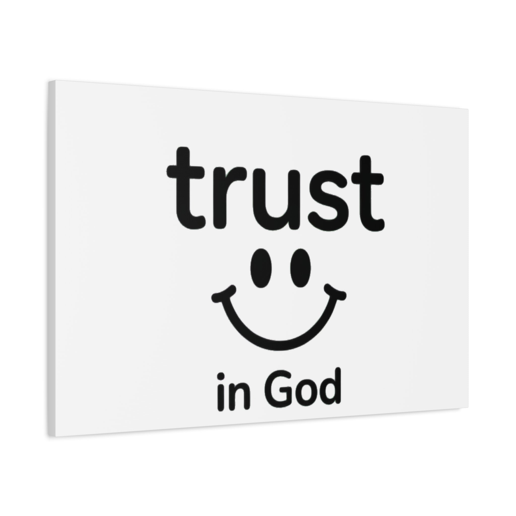 Trust in God Canvas Wall Art — Minimal Heart Quote Stretched Matte Canvas