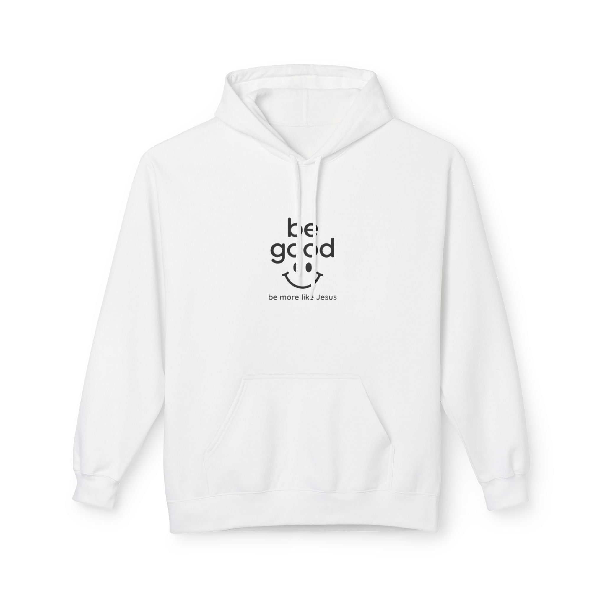 Hoodie — "Be Good" Minimalist Smiley Graphic Pullover