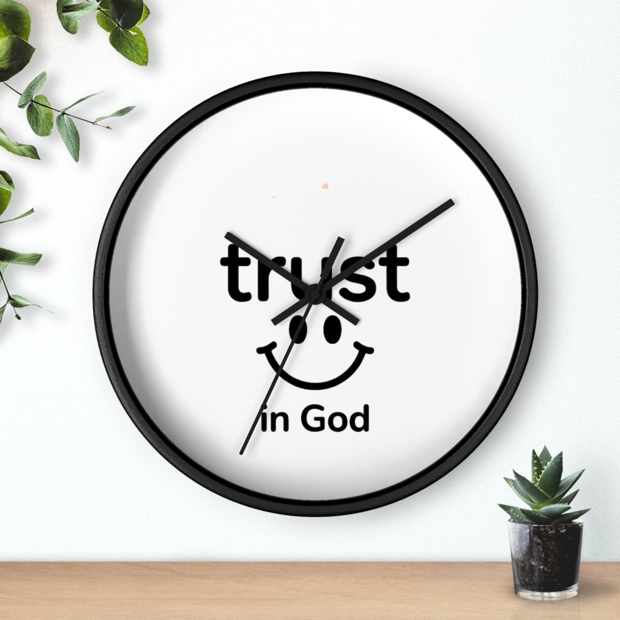 Wall Clock — "Trust in God" Smiley Faith Wall Clock