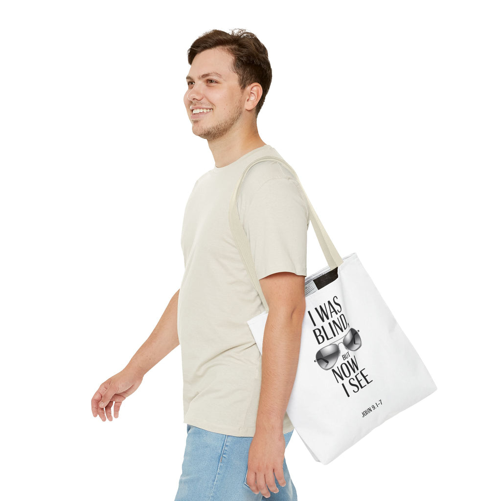 Tote Bag — “I Was Blind But Now I See” Sunglasses Design